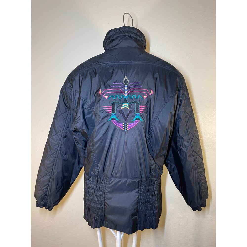 Medium Vintage Skiing Passport Embroirdered Jacket Womens 90s Purple